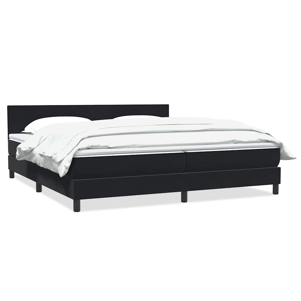 Κρεβάτι Boxspring με Στρώμα Μαύρο 180x210 εκ. Βελούδινο - Pakobazaar