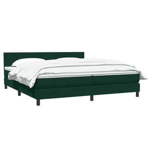 Κρεβάτι Boxspring με Στρώμα Σκούρο Πράσινο 180x210εκ. Βελούδινο