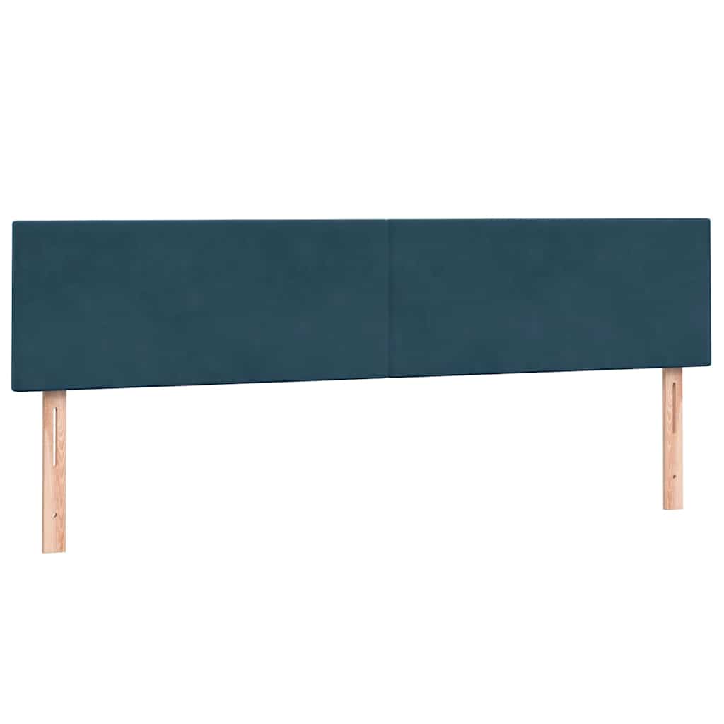 Κρεβάτι Boxspring με Στρώμα Σκούρο Μπλε 180x210 εκ. Βελούδινο - Pakobazaar