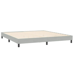 Box Spring κρεβάτι με στρώμα ανοιχτό γκρι 200x210 cm Βελούδινο - Pakobazaar