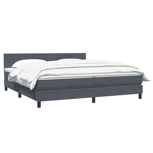 Κρεβάτι Boxspring με Στρώμα Σκούρο Γκρι 200x210 εκ. Βελούδινο - Pakobazaar