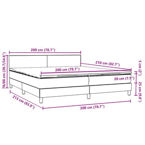 Κρεβάτι Boxspring με Στρώμα Μαύρο 200x210 εκ. Βελούδινο - Pakobazaar