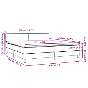 Κρεβάτι Boxspring με Στρώμα Σκούρο Πράσινο 200x210εκ. Βελούδινο