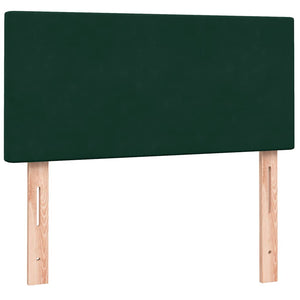 Box Spring κρεβάτι με στρώμα σκούρο πράσινο 80x220εκ. Βελούδινο - Pakobazaar