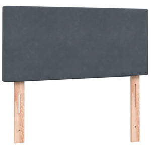 Box Spring Κρεβάτι με στρώμα Σκούρο γκρι 100x220 εκ. Βελούδινο - Pakobazaar