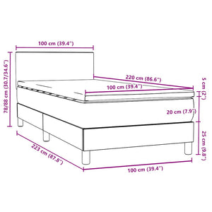 Box Spring κρεβάτι με στρώμα σκούρο πράσινο 100x220cm Βελούδινο - Pakobazaar