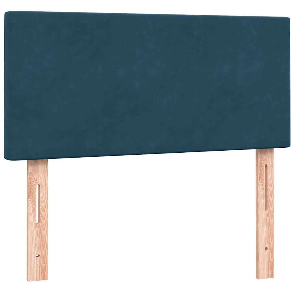 Box Spring κρεβάτι με στρώμα σκούρο μπλε 100x220 cm Βελούδινο - Pakobazaar