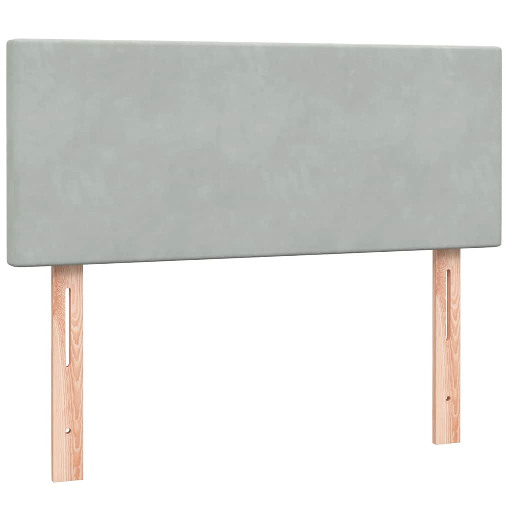 Κρεβάτι Boxspring με Στρώμα Ανοιχτό Γκρι 120x220 εκ. Βελούδινο