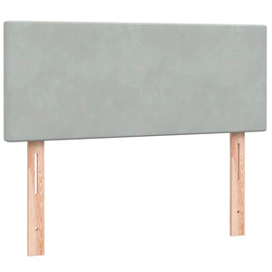 Κρεβάτι Boxspring με Στρώμα Ανοιχτό Γκρι 120x220 εκ. Βελούδινο