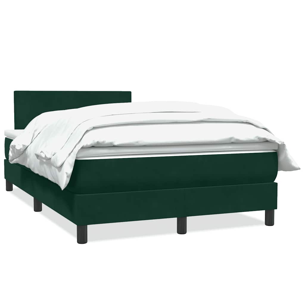 Box Spring κρεβάτι με στρώμα σκούρο πράσινο 120x220cm Βελούδινο - Pakobazaar