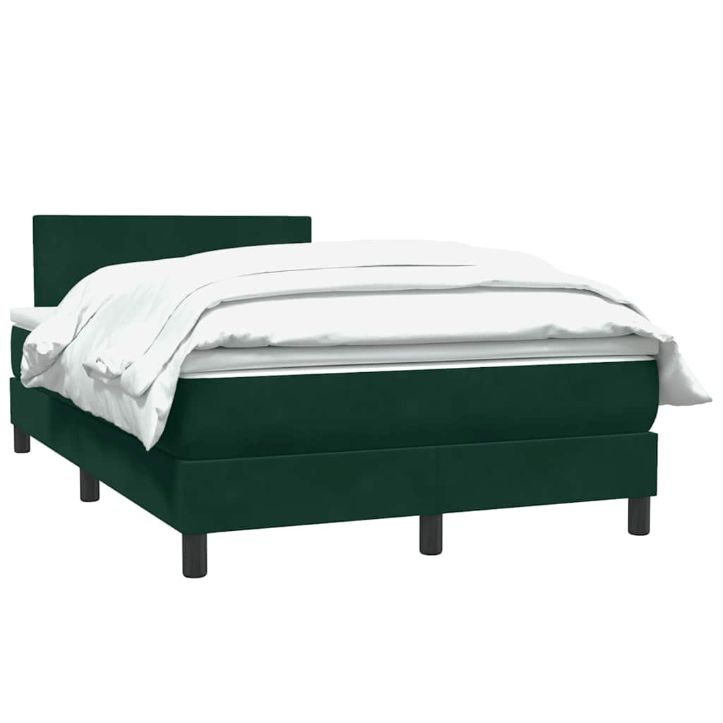 Box Spring κρεβάτι με στρώμα σκούρο πράσινο 120x220cm Βελούδινο - Pakobazaar