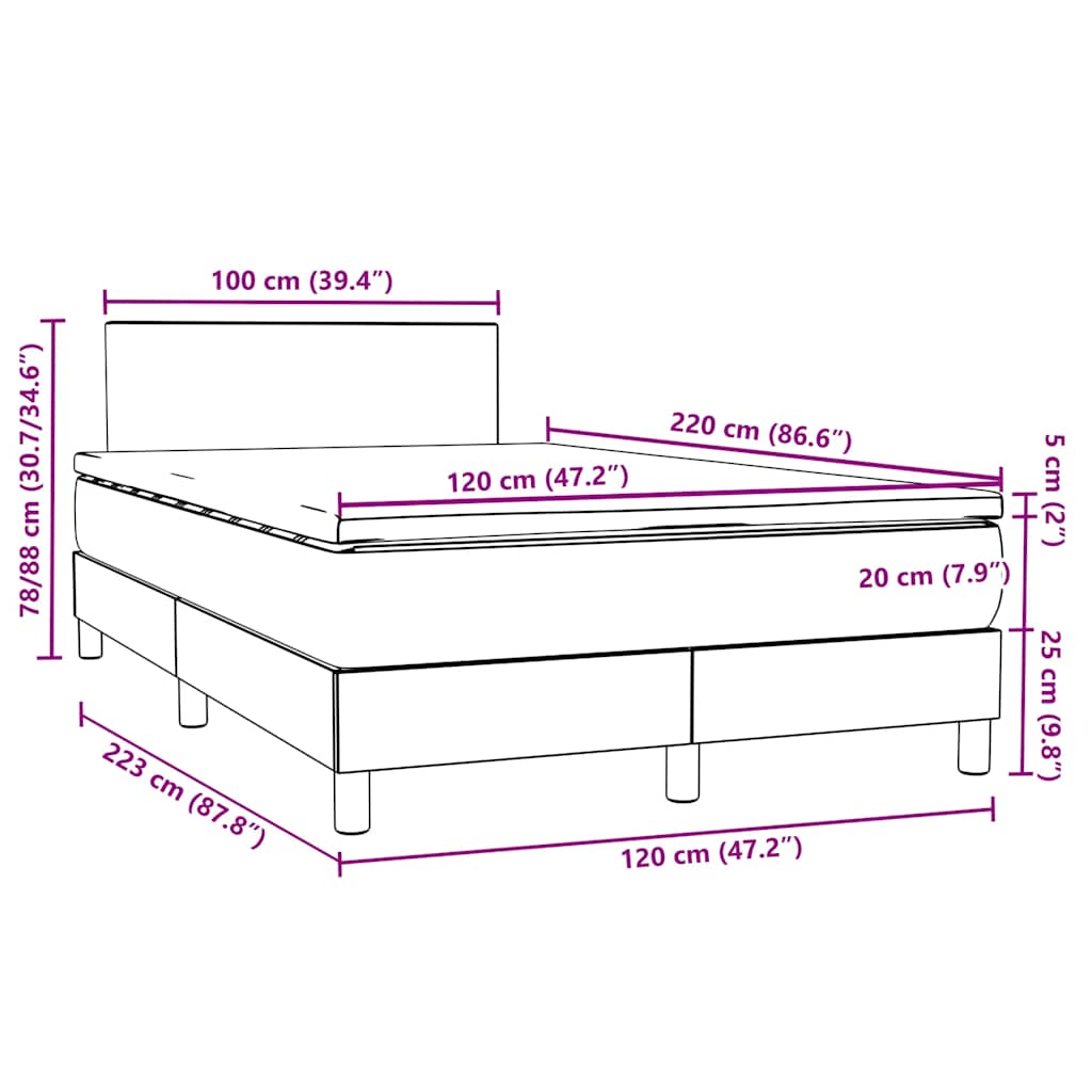 Box Spring κρεβάτι με στρώμα σκούρο πράσινο 120x220cm Βελούδινο - Pakobazaar