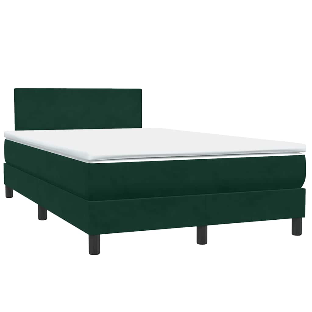 Box Spring κρεβάτι με στρώμα σκούρο πράσινο 120x220cm Βελούδινο - Pakobazaar