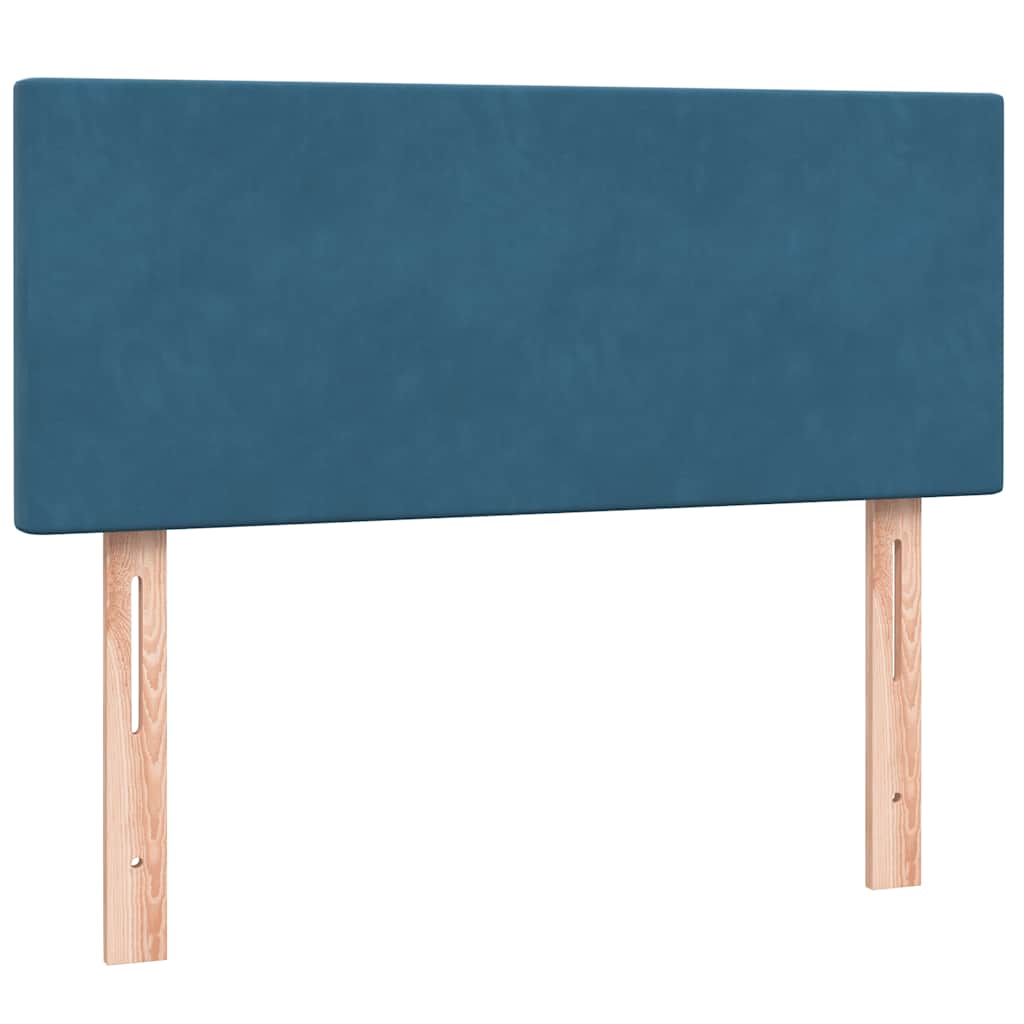 Box Spring κρεβάτι με στρώμα σκούρο μπλε 120x220 cm Βελούδινο