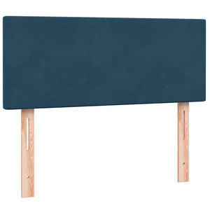 Box Spring κρεβάτι με στρώμα σκούρο μπλε 120x220 cm Βελούδινο