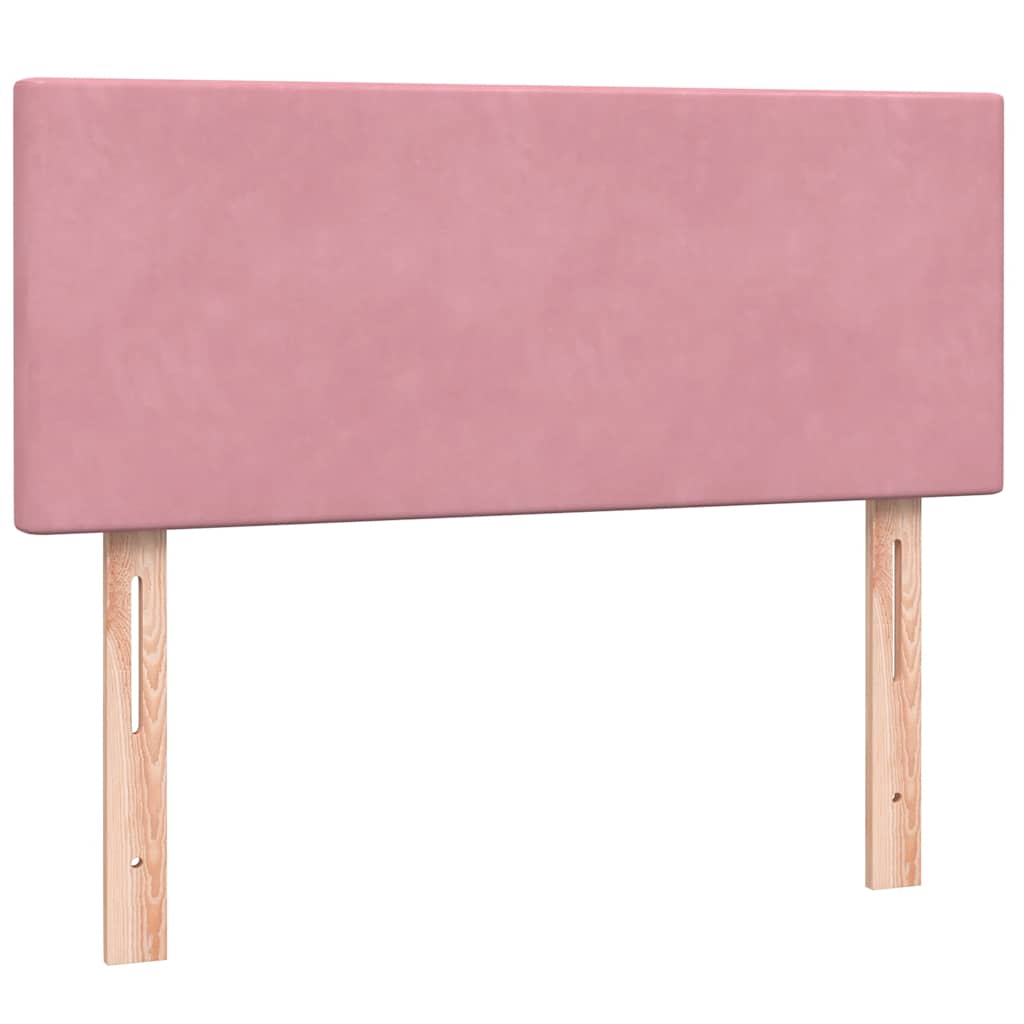 Box Spring κρεβάτι με στρώμα ροζ 120x220 cm Βελούδινο