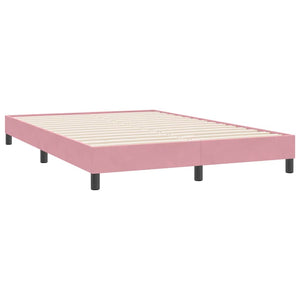 Box Spring κρεβάτι με στρώμα ροζ 140x220 cm Βελούδινο