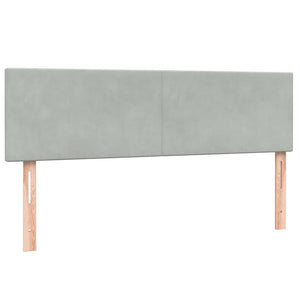 Κρεβάτι Boxspring με Στρώμα Ανοιχτό Γκρι 160x220 εκ. Βελούδινο