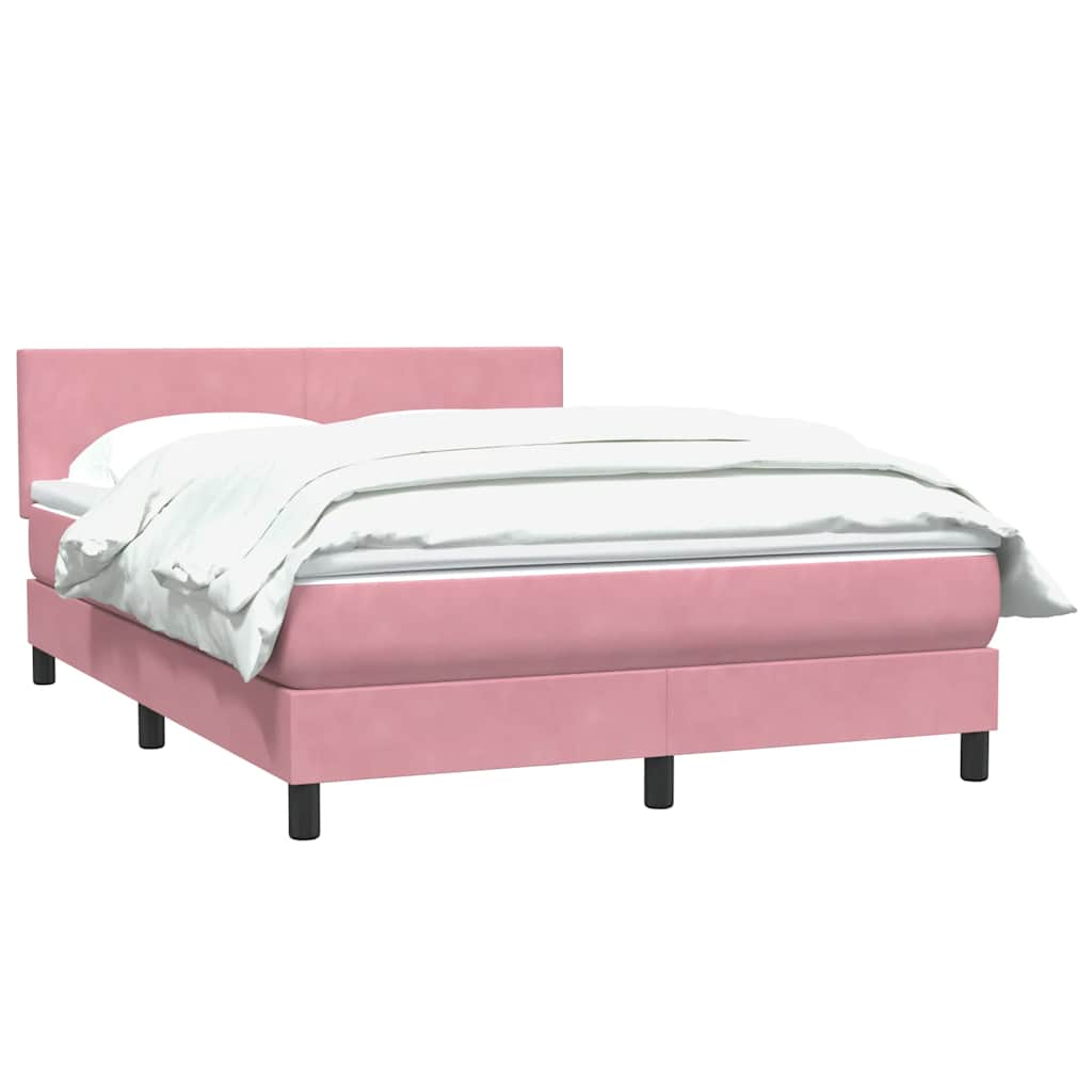 Box Spring κρεβάτι με στρώμα ροζ 160x220 cm Βελούδινο