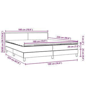 Box Spring κρεβάτι με στρώμα σκούρο μπλε 180x220 cm Βελούδινο - Pakobazaar