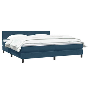 Box Spring κρεβάτι με στρώμα σκούρο μπλε 180x220 cm Βελούδινο - Pakobazaar