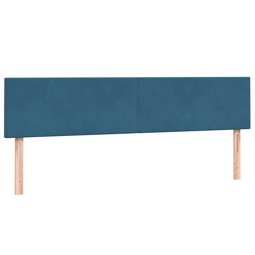Box Spring κρεβάτι με στρώμα σκούρο μπλε 180x220 cm Βελούδινο
