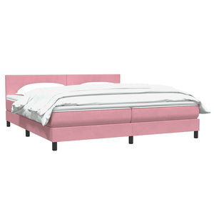 Box Spring κρεβάτι με στρώμα ροζ 180x220 cm Βελούδινο - Pakobazaar