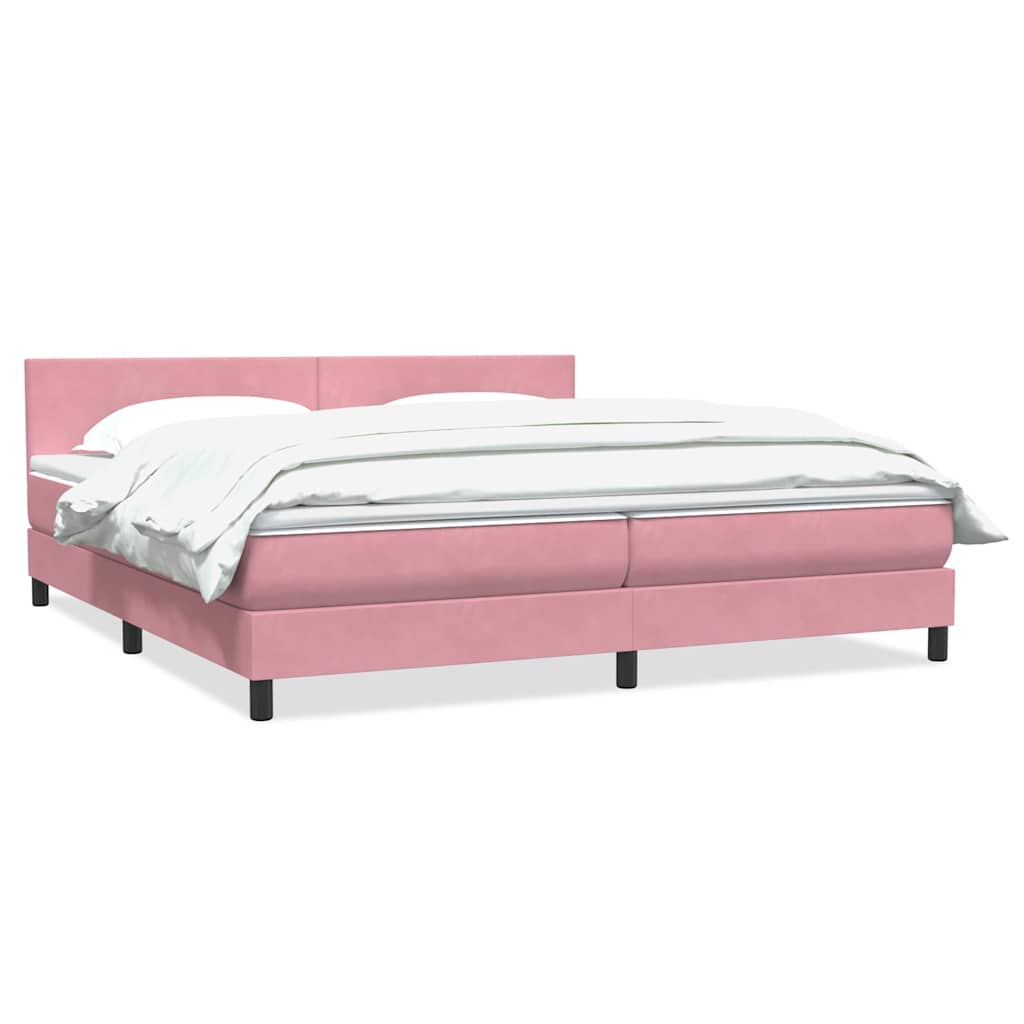 Box Spring κρεβάτι με στρώμα ροζ 180x220 cm Βελούδινο - Pakobazaar