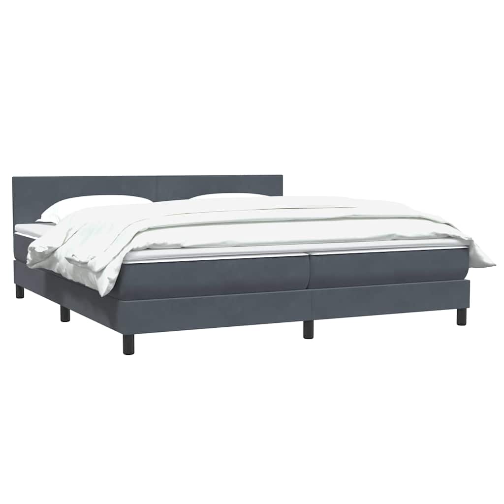 Box Spring Κρεβάτι με στρώμα Σκούρο γκρι 200x220 cm Βελούδινο