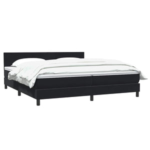 Box Spring Κρεβάτι με στρώμα Μαύρο 200x220 cm Βελούδινο - Pakobazaar