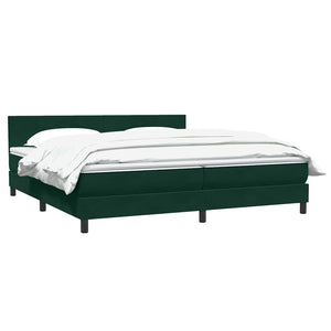 Box Spring Κρεβάτι με στρώμα Σκούρο πράσινο 200x220cm Βελούδινο - Pakobazaar