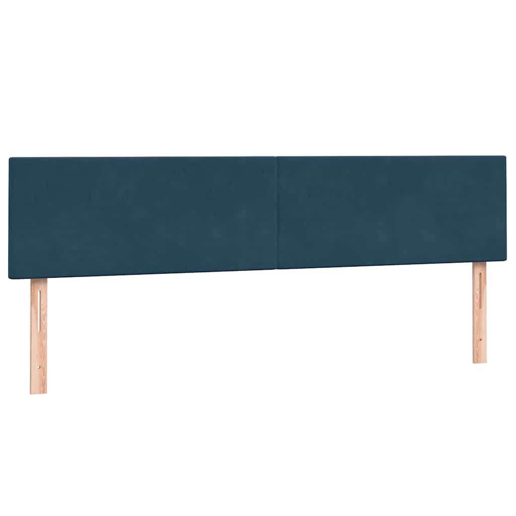 Box Spring κρεβάτι με στρώμα σκούρο μπλε 200x220 cm Βελούδινο