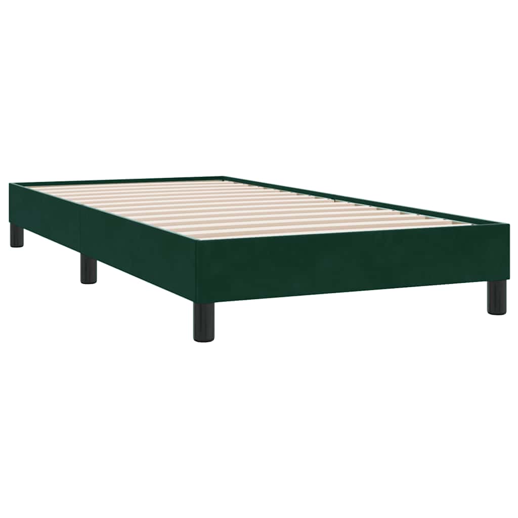 Box Spring κρεβάτι με στρώμα σκούρο πράσινο 90x210εκ. Βελούδινο