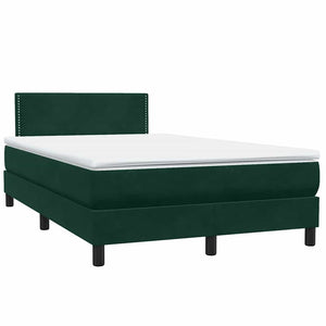 Κρεβάτι Boxspring με Στρώμα Σκούρο Πράσινο 120x210εκ. Βελούδινο - Pakobazaar
