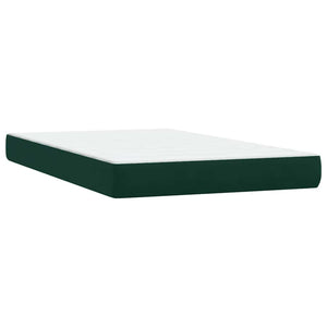 Κρεβάτι Boxspring με Στρώμα Σκούρο Πράσινο 120x210εκ. Βελούδινο - Pakobazaar