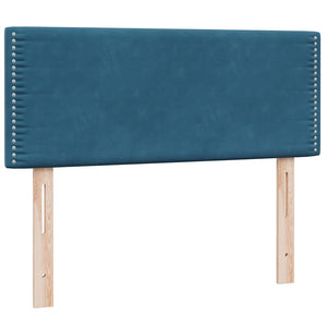 Κρεβάτι Boxspring με Στρώμα Σκούρο Μπλε 120x210 εκ. Βελούδινο - Pakobazaar