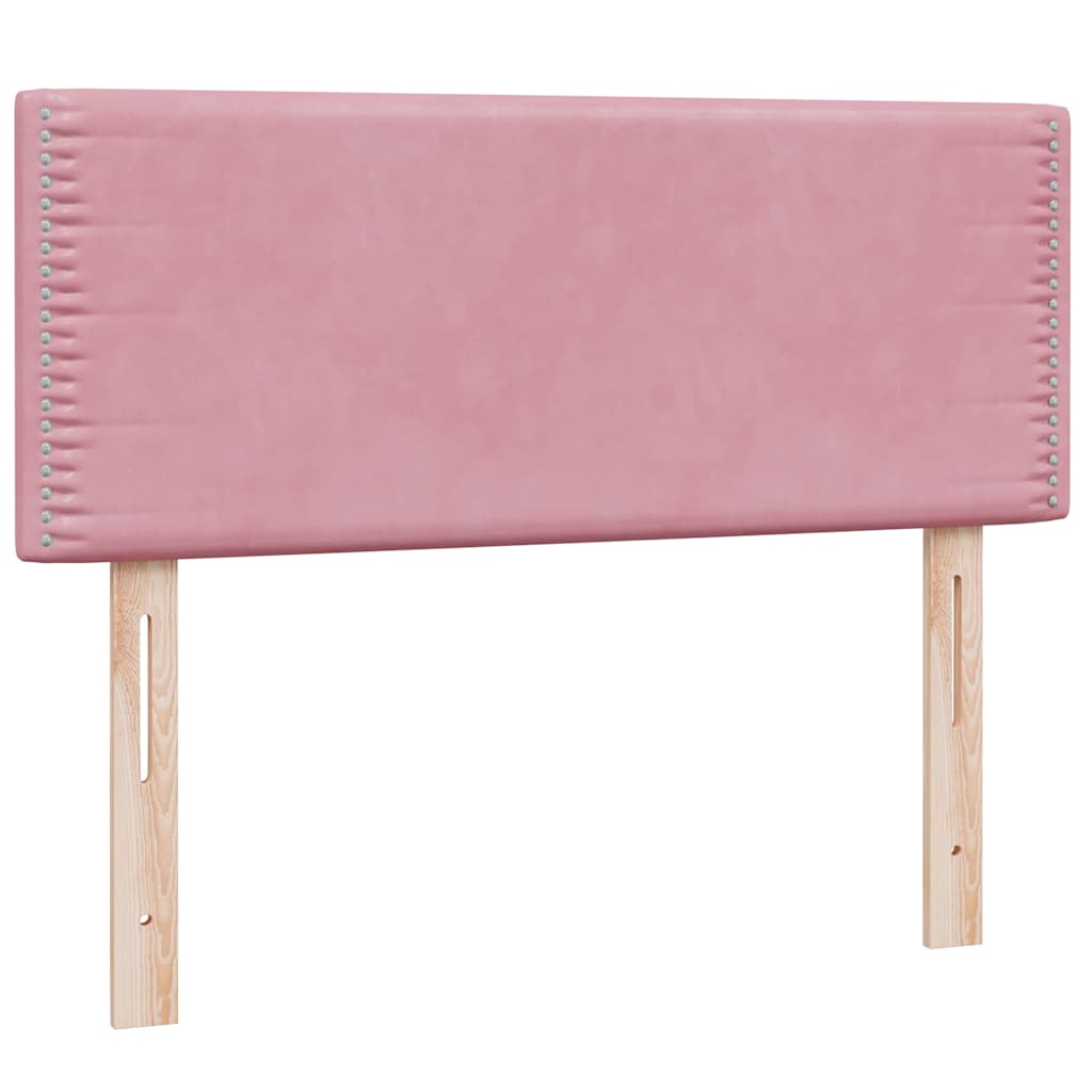 Κρεβάτι Boxspring με Στρώμα Ροζ 120x210 εκ. Βελούδινο