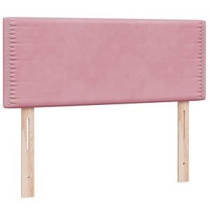 Κρεβάτι Boxspring με Στρώμα Ροζ 120x210 εκ. Βελούδινο