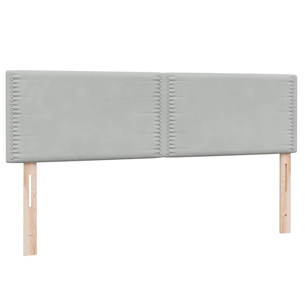 Κρεβάτι Boxspring με Στρώμα Ανοιχτό Γκρι 160x210 εκ. Βελούδινο