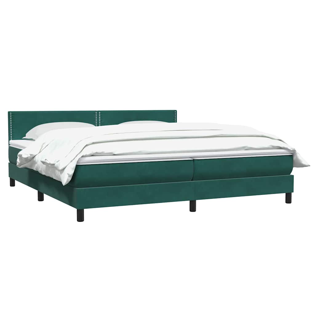 Κρεβάτι Boxspring με Στρώμα Σκούρο Πράσινο 180x210εκ. Βελούδινο - Pakobazaar