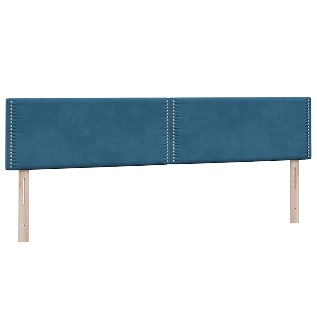 Κρεβάτι Boxspring με Στρώμα Σκούρο Μπλε 180x210 εκ. Βελούδινο - Pakobazaar