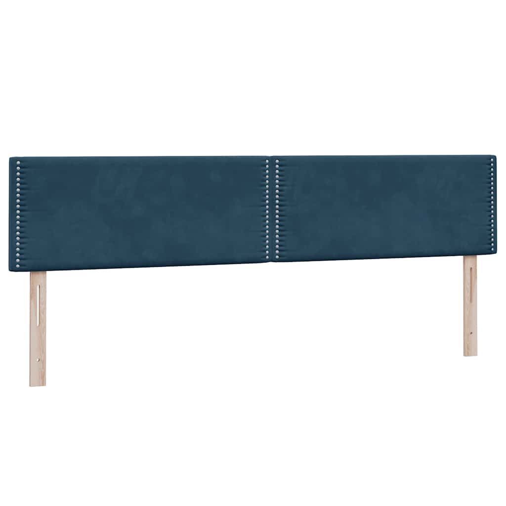 Κρεβάτι Boxspring με Στρώμα Σκούρο Μπλε 200x220 εκ. Βελούδινο - Pakobazaar