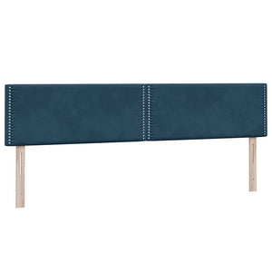 Κρεβάτι Boxspring με Στρώμα Σκούρο Μπλε 200x220 εκ. Βελούδινο - Pakobazaar