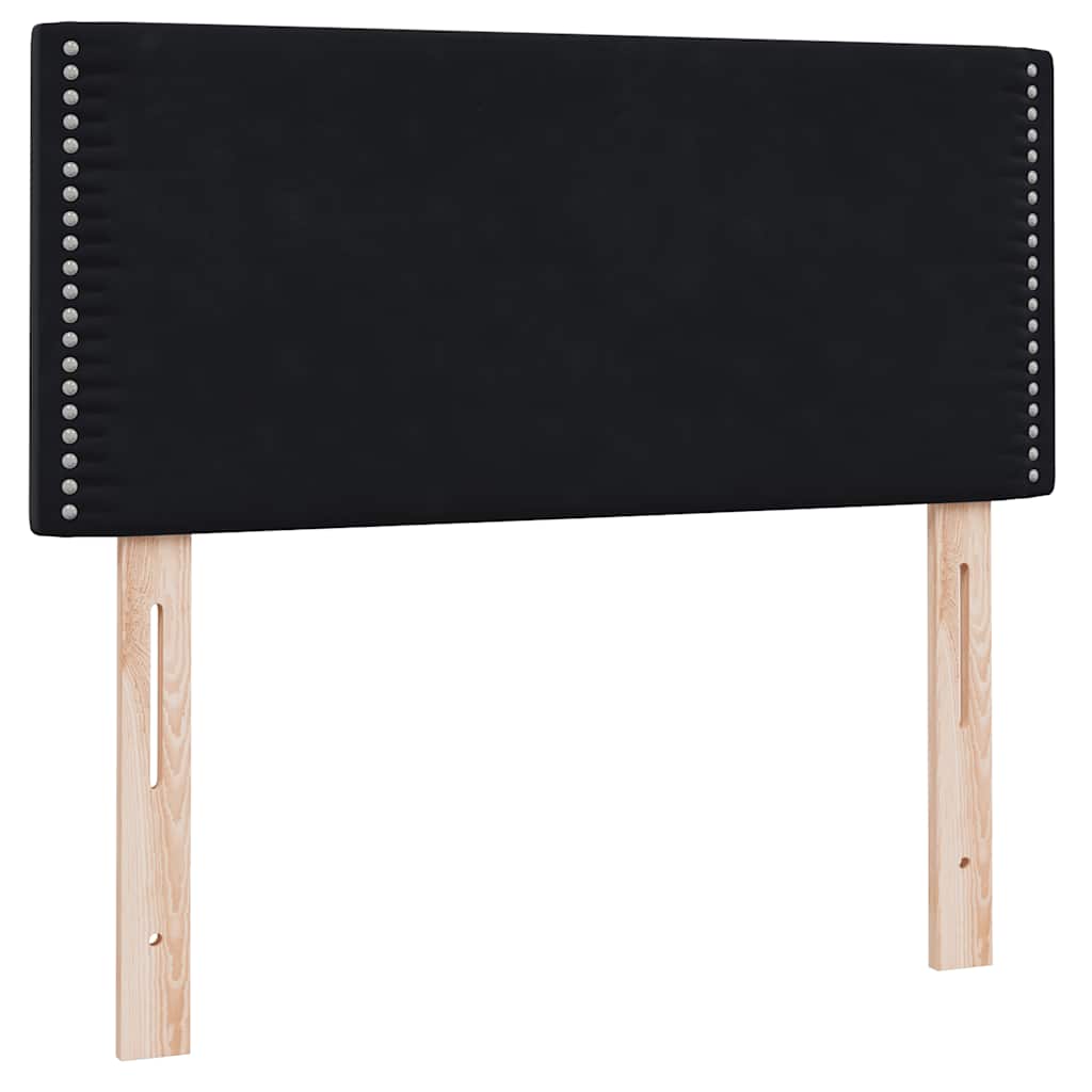 Box Spring Κρεβάτι με στρώμα Μαύρο 100x220 εκ. Βελούδινο - Pakobazaar