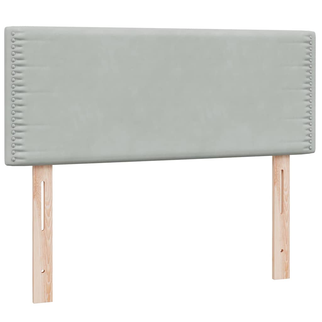 Κρεβάτι Boxspring με Στρώμα Ανοιχτό Γκρι 120x220 εκ. Βελούδινο