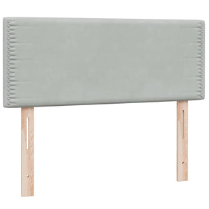 Κρεβάτι Boxspring με Στρώμα Ανοιχτό Γκρι 120x220 εκ. Βελούδινο