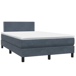 Box Spring Κρεβάτι με στρώμα Σκούρο γκρι 120x220 cm Βελούδινο