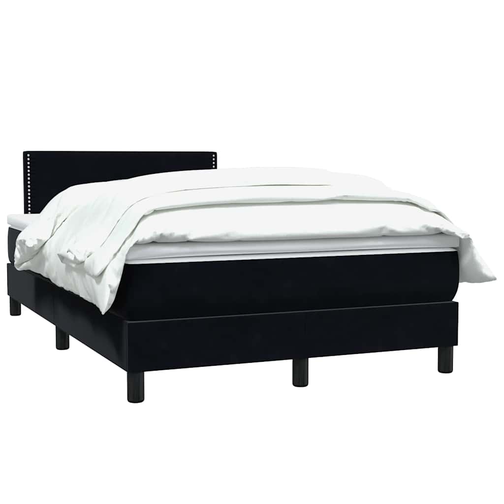 Box Spring Κρεβάτι με στρώμα Μαύρο 120x220 cm Βελούδινο
