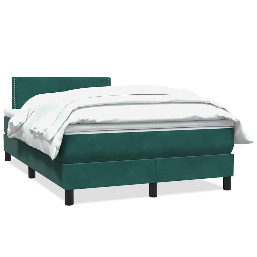 Box Spring κρεβάτι με στρώμα σκούρο πράσινο 120x220cm Βελούδινο