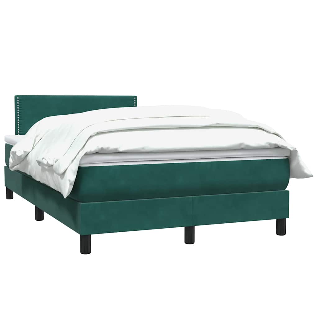 Box Spring κρεβάτι με στρώμα σκούρο πράσινο 120x220cm Βελούδινο